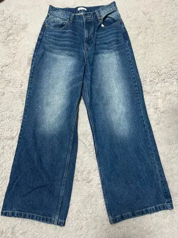 Regen Glanz 와이드 배기 데님 팬츠