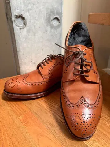 YANKO 브라운 가죽 윙팁 드레스 슈즈 새상품급