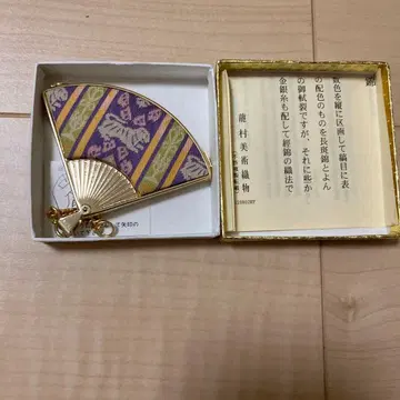 타츠무라 미술 직물 부채형 거울 일본풍 디자인