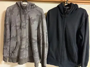 유니클로 L 그레이 보아 안감 집업 후드티 2개 세트