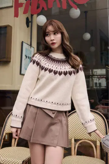 Herlipto Heart Fair Isle Knit Pullover
