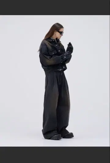 soerte 와이드 배기 빈티지 라이크 데님 팬츠