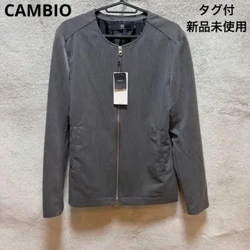 택 포함 미사용 새상품 CAMBIO 노카라 자켓 그레이 S
