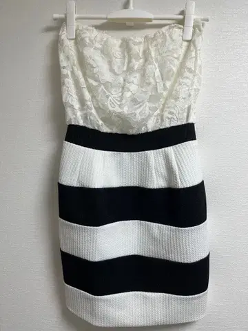 레이스 탑 스트라이프 드레스