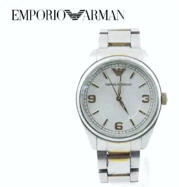 EMPORIO ARMANI 쿼츠 손목시계/WHT/GOLD/AR9018M