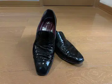 블랙 가죽 슬립온 드레스 슈즈