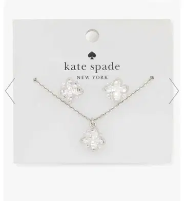 케이트 스페이드 플라워 모티브 목걸이 & 귀걸이 세트 새상품
