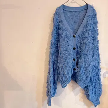 한 점뿐인 프린지 디자인 가디건 [ Free size ] 라이트 블루