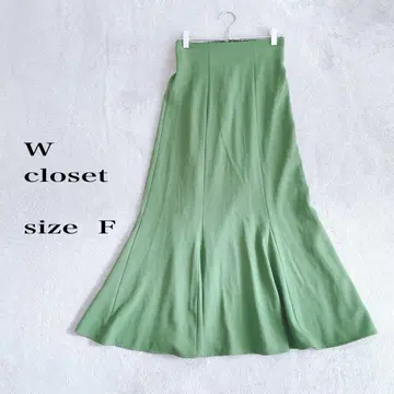 W closet 그린 플레어 스커트 마메이드 사이즈 F