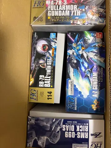 HG 건담 프라모델 4세트 (az 건담, 릭 디아스, 볼, 7호기)