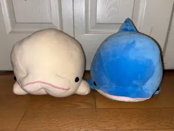 돌고래 봉제 인형 페어 (화이트와 파랑)