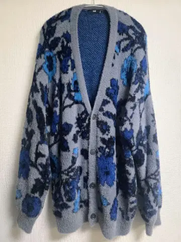 HARE 플라워 샤기 가디건 S 꽃무늬