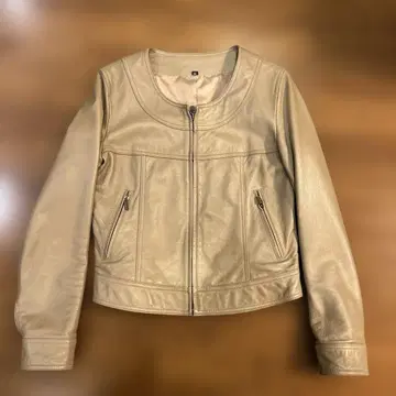 베이지 가죽 자켓