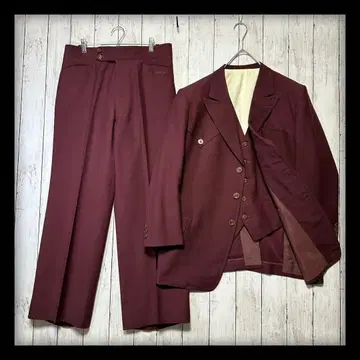 [ VINTAGE 쓰리피스 수트 셋업 ] 버건디 보르도 M