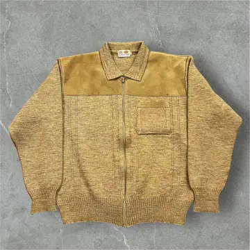 70s~80s 잉글랜드제 Remploy 명령어 니트 블루종 소가죽