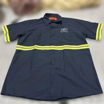 90s RED KAP 워크 셔츠 기업 로고 레이싱 셔츠 리플렉터