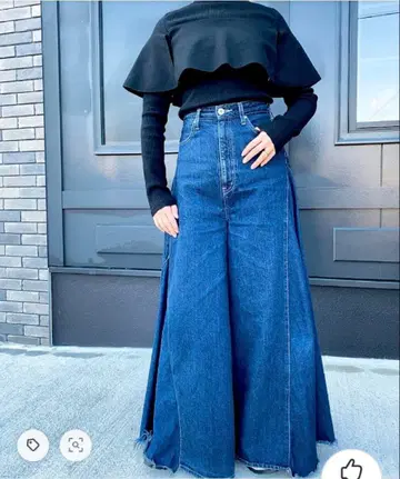 최종 가격 인하 UN3D. 아시메 와이드 데님 팬츠