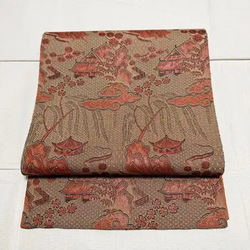 순수 실크 나고야 오비 차야츠지 패턴 사가비 제작