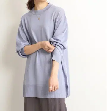 거의 새상품 SLOBE IENA 워셔블 하이 게이지 울 모크넥 니트