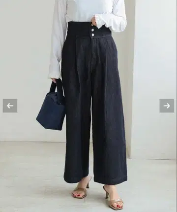 도노반 슈퍼 하이웨스트 턱 데님 네이비 미디엄 기장