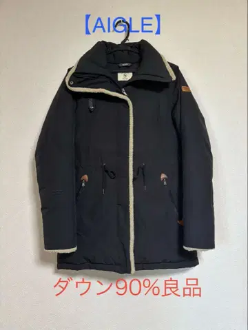 [ AIGLE ] 에이글 다운 자켓 다운 80% 블랙 M 고품질