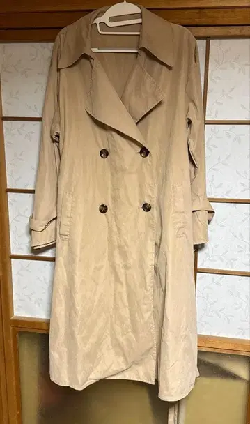 스프링 코트 베이지 롱 기장 여성용 플리츠