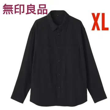 무인양품 양면 기모 플란넬 셔츠 자켓 블랙 XL