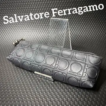 살바토레 페라가모 펜 케이스 간치니 올 패턴 블랙 AU-22/4690