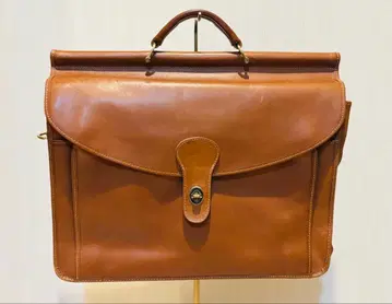 [ 컨디션 최상 ] 천연 가죽 비즈니스 백 카멜