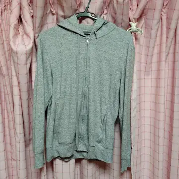 그레이 풀 집업 후드 부착 후드티