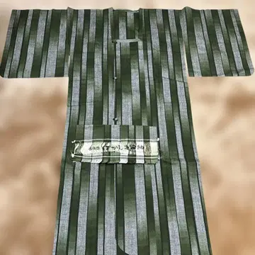 본명주 보카시 수제 염색 견직물 세로 줄무늬 미치유키 코트