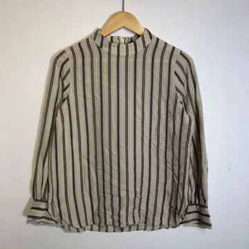 구제 의류 레트로 셔츠 스트라이프 베이지 새상품급