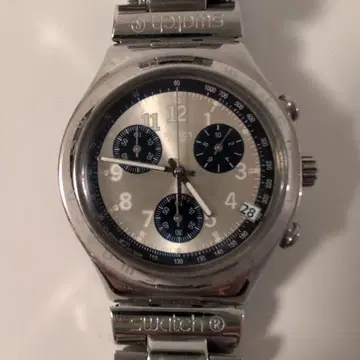 Swatch 크로노그래프 손목시계 실버/블루