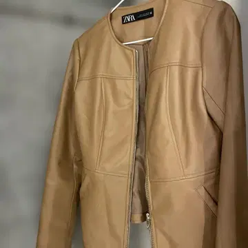 ZARA 베이지 가죽 자켓 S