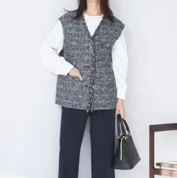 THE SHOP TK 프린지 트위드 베스트