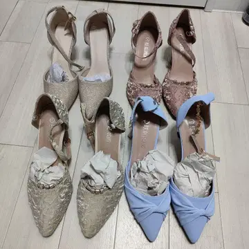 미사용 새상품! 엘레강트 스틸레토 펌프스 4켤레 세트