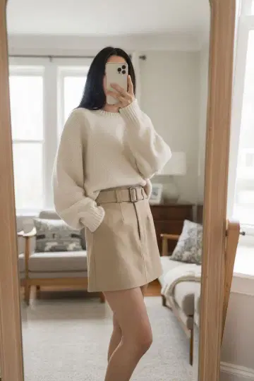 스나이델 벨티드 박스 미니 스커트