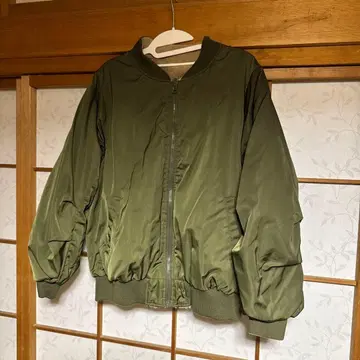 올리브 봄버 자켓 플리스 라이닝