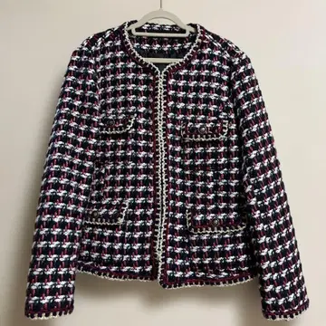 [ZARA] 트위드 노카라 자켓 XL 사이즈 상당