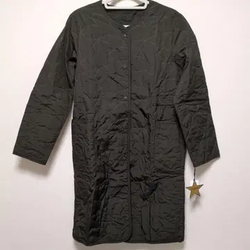 정가 19000엔 다크 그린 퀼팅 자켓 롱 기장