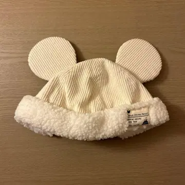 디즈니 미키 캡 아이보리 화이트 팬캡 모자