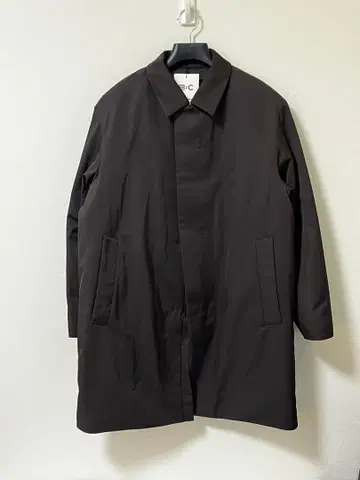 UNIQLO 퍼프 테크 하프 코트 M 다크 브라운