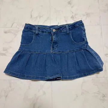 데님 플리츠 미니 스커트 인디고 블루 Y2K