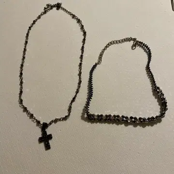 블랙 크로스 펜던트 목걸이