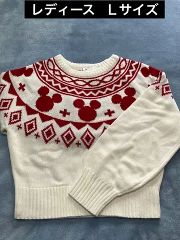 미키마우스 패턴 긴팔 스웨터 L 사이즈