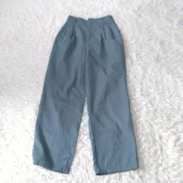 PAGE BOY 페이지 보이 세미 와이드 슬랙스 F 터콰이즈 블루