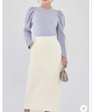 속기모 맨투맨 타이트 스커트: 아이보리