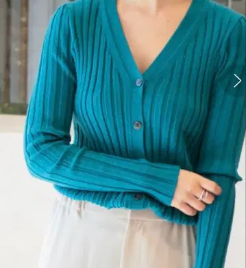 Plage Wide Rib 가디건 블루