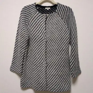 ensuite 노카라 자켓 사이즈 2 네이비/화이트