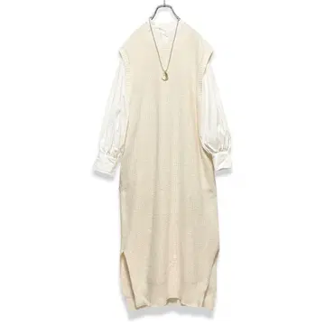 새상품급 GALLARDAGALANTE 와플 니트 원피스 롱 베스트